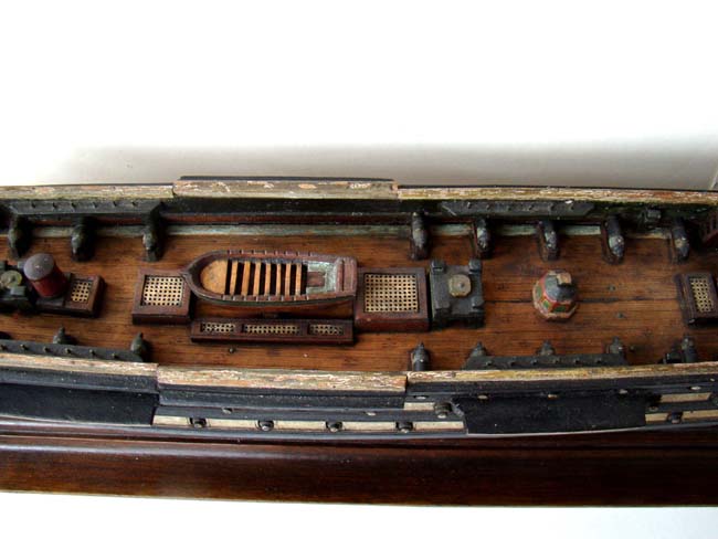 A RARE mid 19th century highly detailed sailor-made model of the 96 gun British warship HMS Asia, circa 1840-1850. — image 5